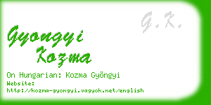 gyongyi kozma business card