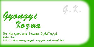 gyongyi kozma business card